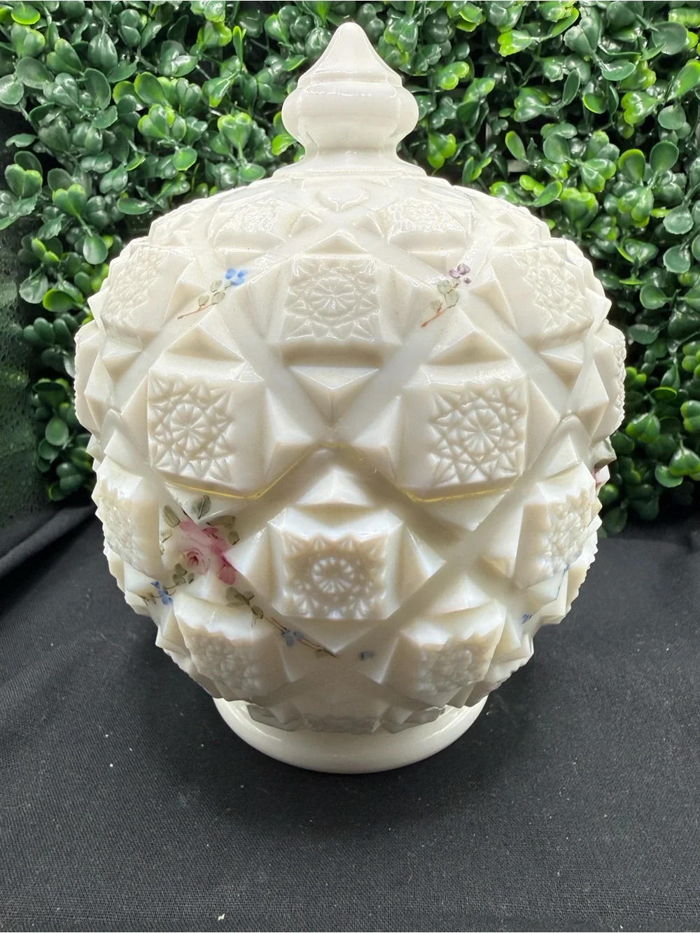 *GLOWS* Vintage Westmoreland Covered Candy Dish w/ Lid